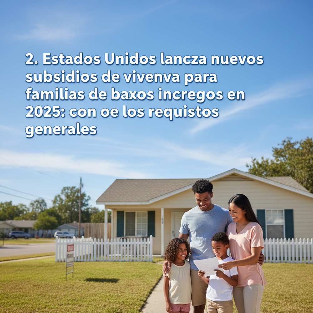 2. Estados Unidos lanza nuevos subsidios de vivienda para familias de bajos ingresos en 2025: conoce los requisitos generales