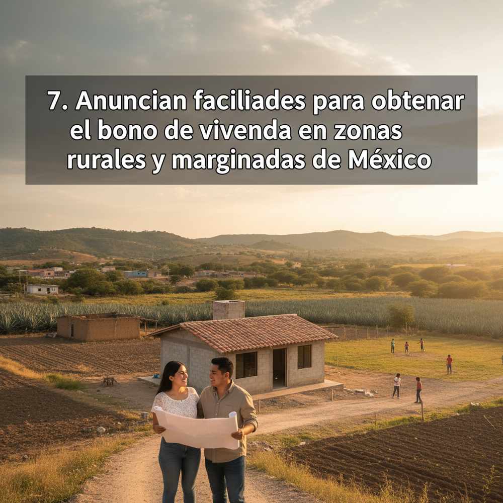 7. Anuncian facilidades para obtener el bono de vivienda en zonas rurales y marginadas de México
